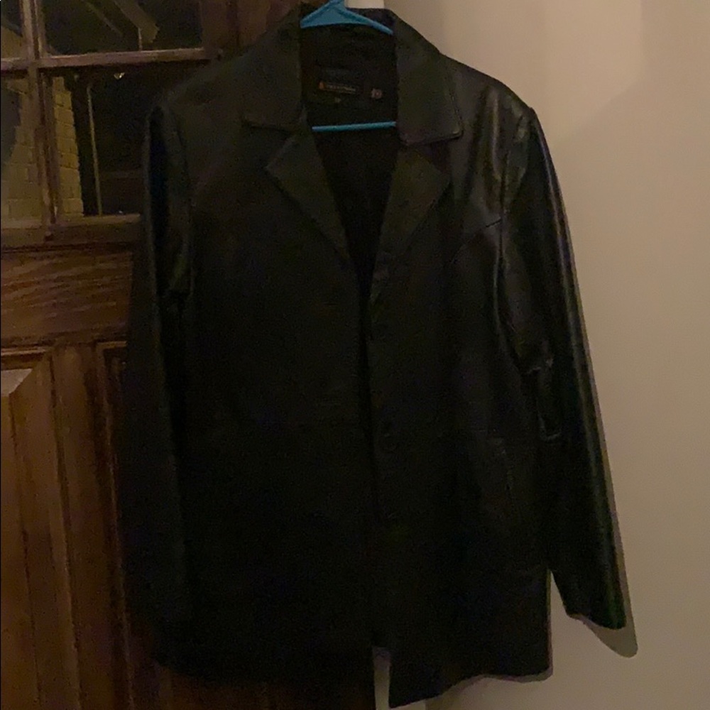 Black leather jacket